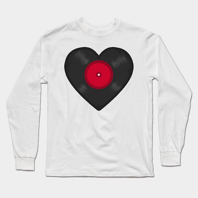 LP Vinyl Record Heart Long Sleeve T-Shirt by Nerd_art